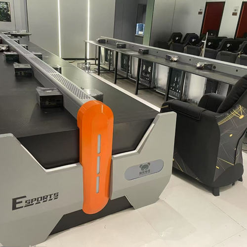 网吧下置防盗机箱一体电脑桌带锁