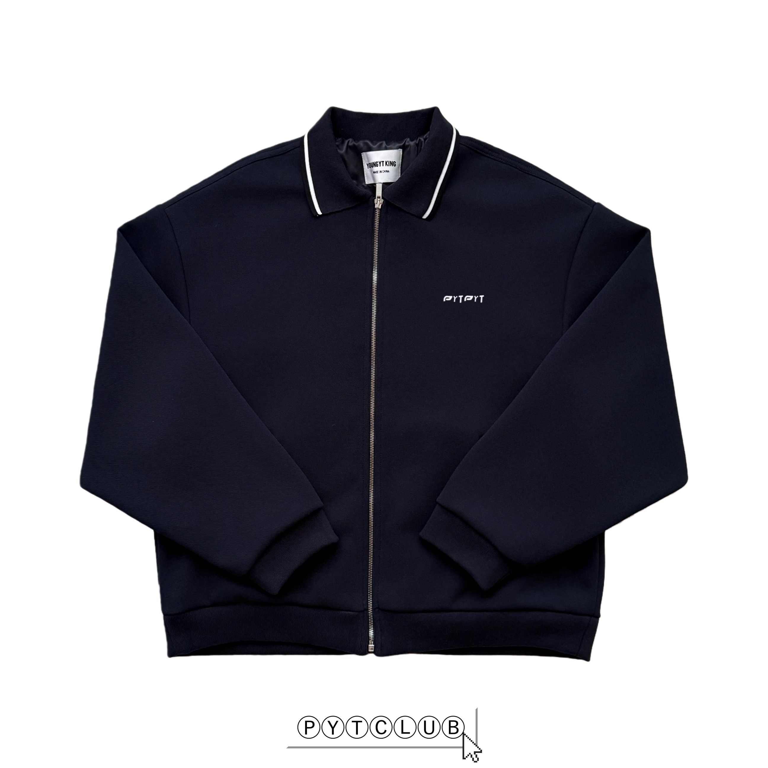 FW25 YOUNGYTKING Zipper Jacket藏青针织拉链夹克外套男女