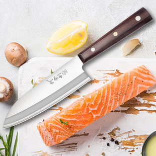 何全利日式三德刀厨师专用主厨刀专业鱼生刀超薄切片刀厨房多用刀