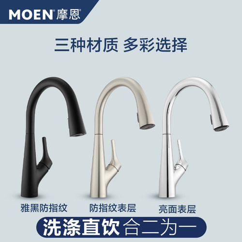 摩恩铜体二合一净水洗涤水槽龙头