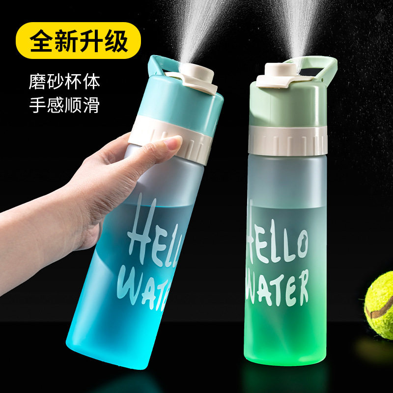 喷雾水杯太空杯子运动抗摔耐热大水壶学生儿童军训大水杯补水神器