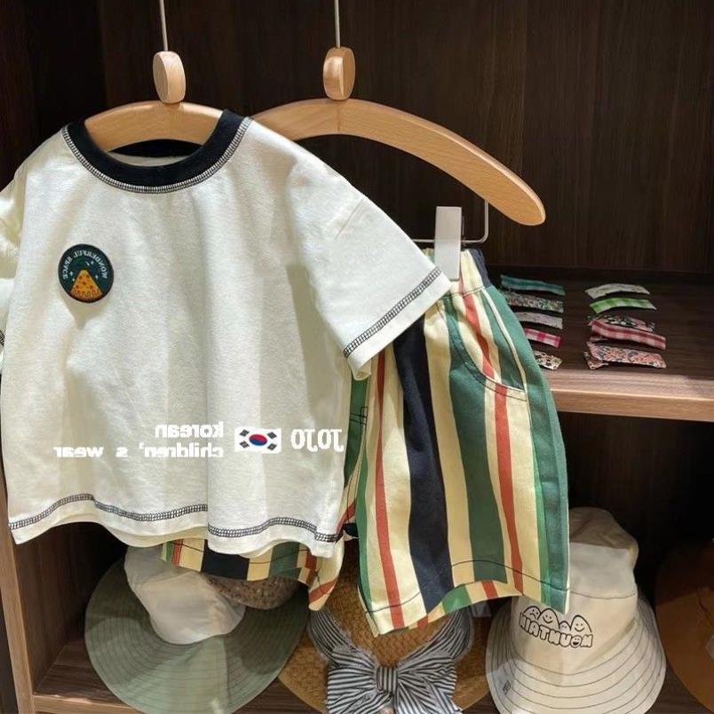 儿童~套装时髦男小童2025夏装亲子洋气女童宝宝纯棉休闲上衣裤子