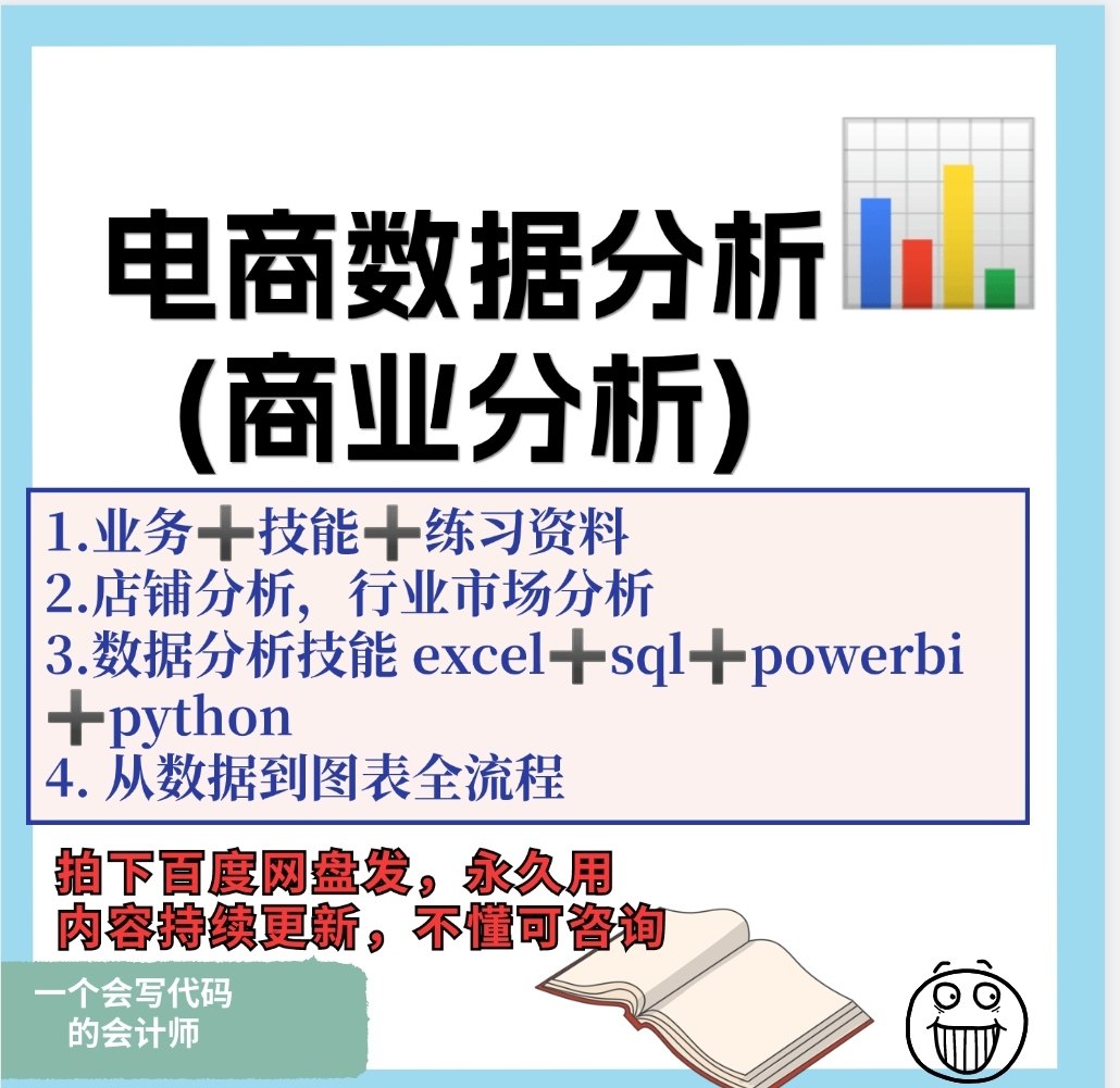 电商数据分析师视频课程商业企业业务数据实战教程业务加数据分析图片