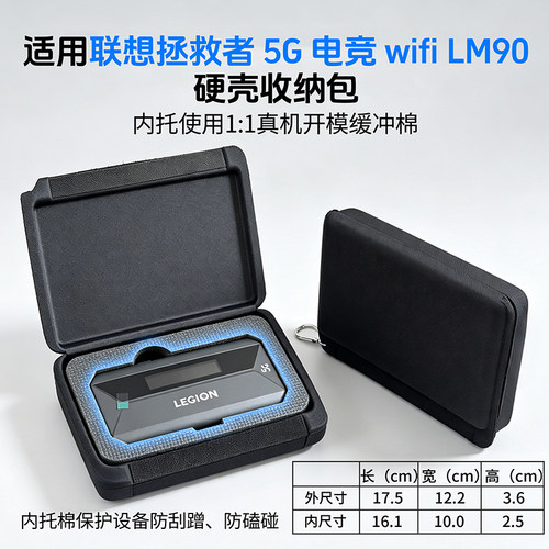 适用于联想拯救者5G电竞wifi LM90硬壳收纳包防摔抗压手提包数码收纳有线耳机数据线收纳盒