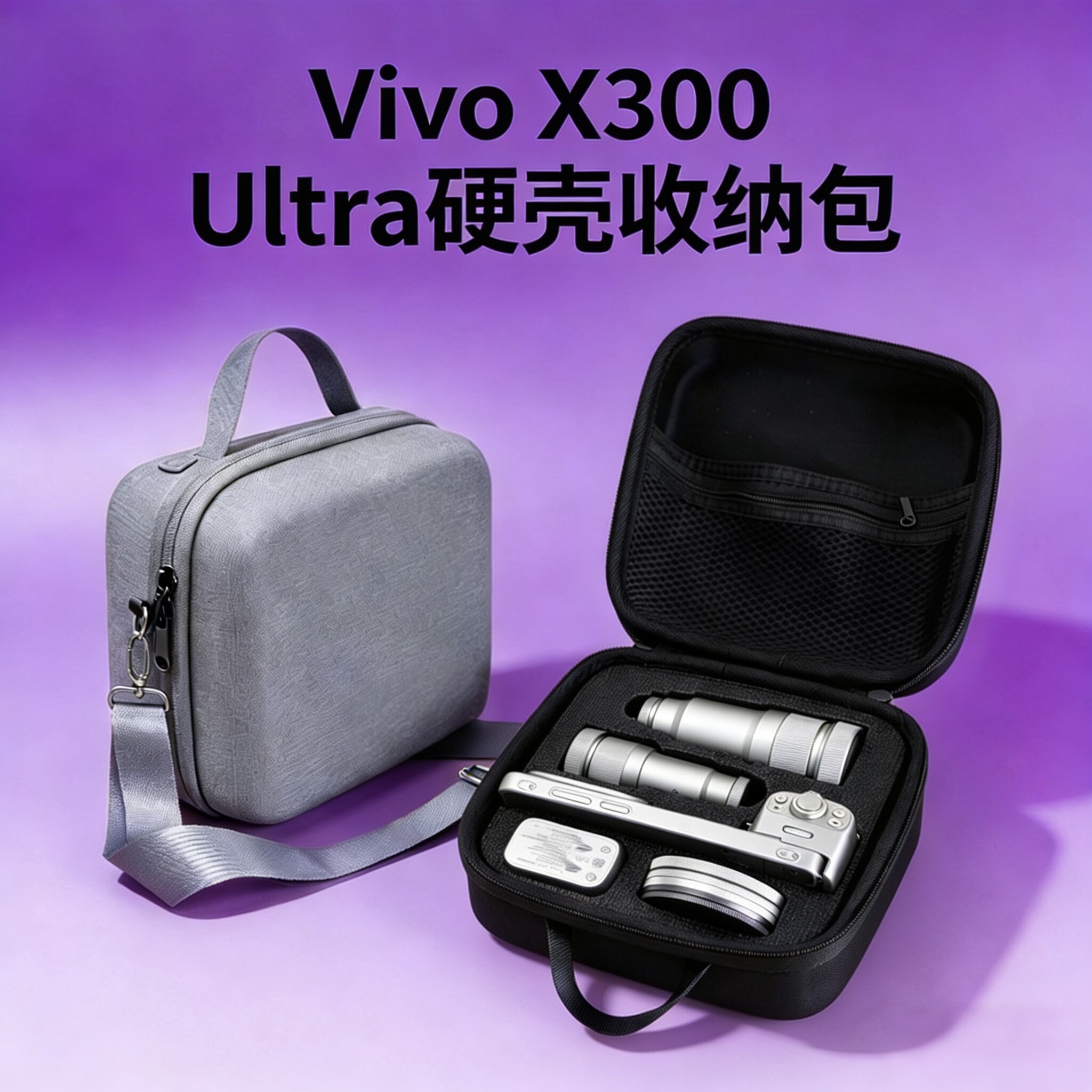 适用于vivo X300Ultra单肩包X200 Ultra收纳包X300 Pro摄影师套装长焦增距镜摄影包摄像镜头保护影像配件背包 - 实物图