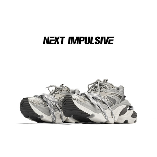 【唤俊同款】NEXT IMPULSIVEpower银色设计运动休闲厚底老爹鞋子
