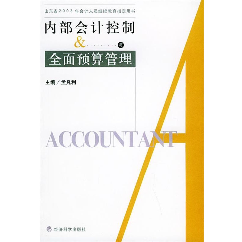 正版包邮内部会计控制与全面预算管理孟凡利经济科学出版社9787505836228