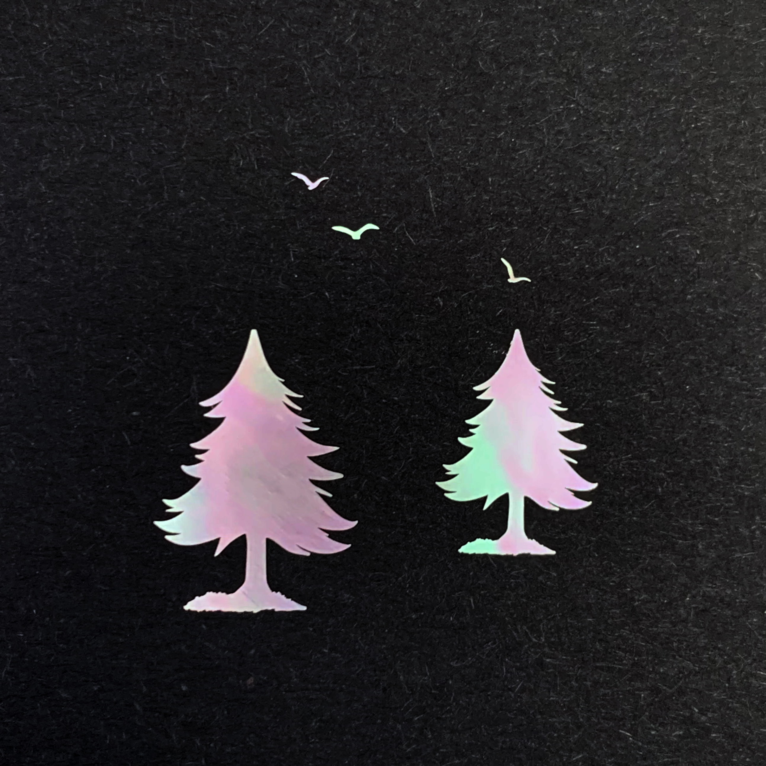 螺钿 森林系列 （只有树没有猫和鸟）松柏 夜光贝 青贝 大漆 漆器