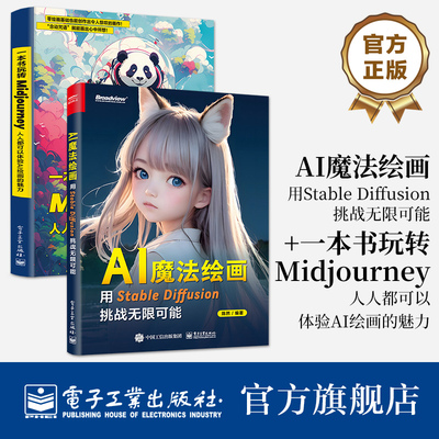 【全2册】AI魔法绘画：用Stable Diffusion挑战无限可能+一本书玩转Midjourney：人人都可以体验AI绘画的魅力