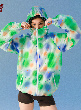 KBLC 春夏长袖防晒外套波点小众设计感印花防晒外套