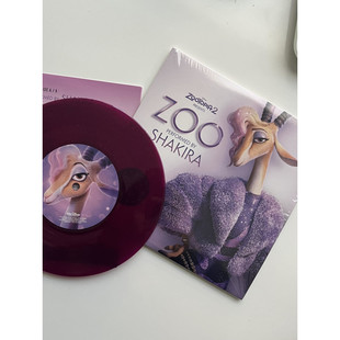 夏奇拉演唱主题曲 疯狂动物城2专辑OST 紫色闪光7寸彩胶 进口 美版