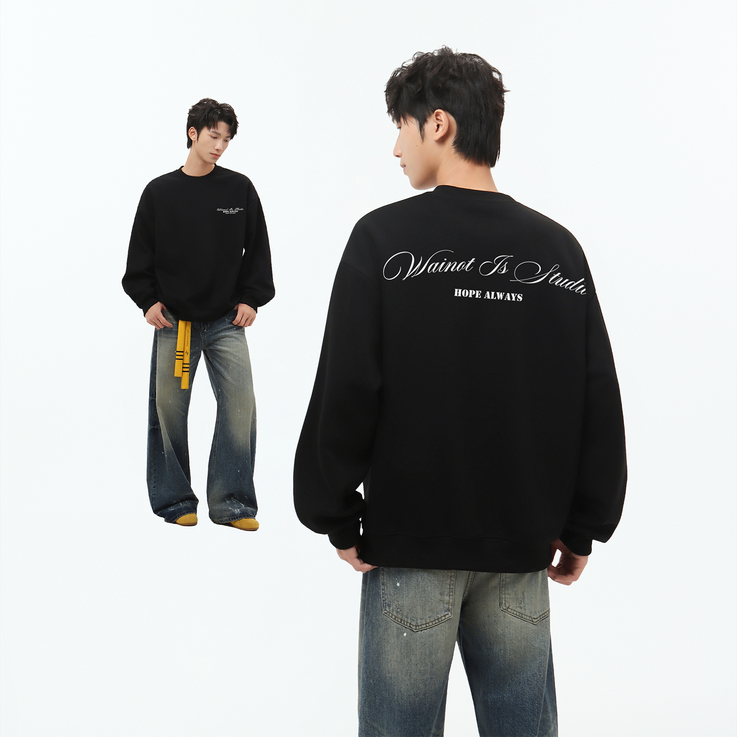 400G重磅圆领卫衣2025新款情侣装