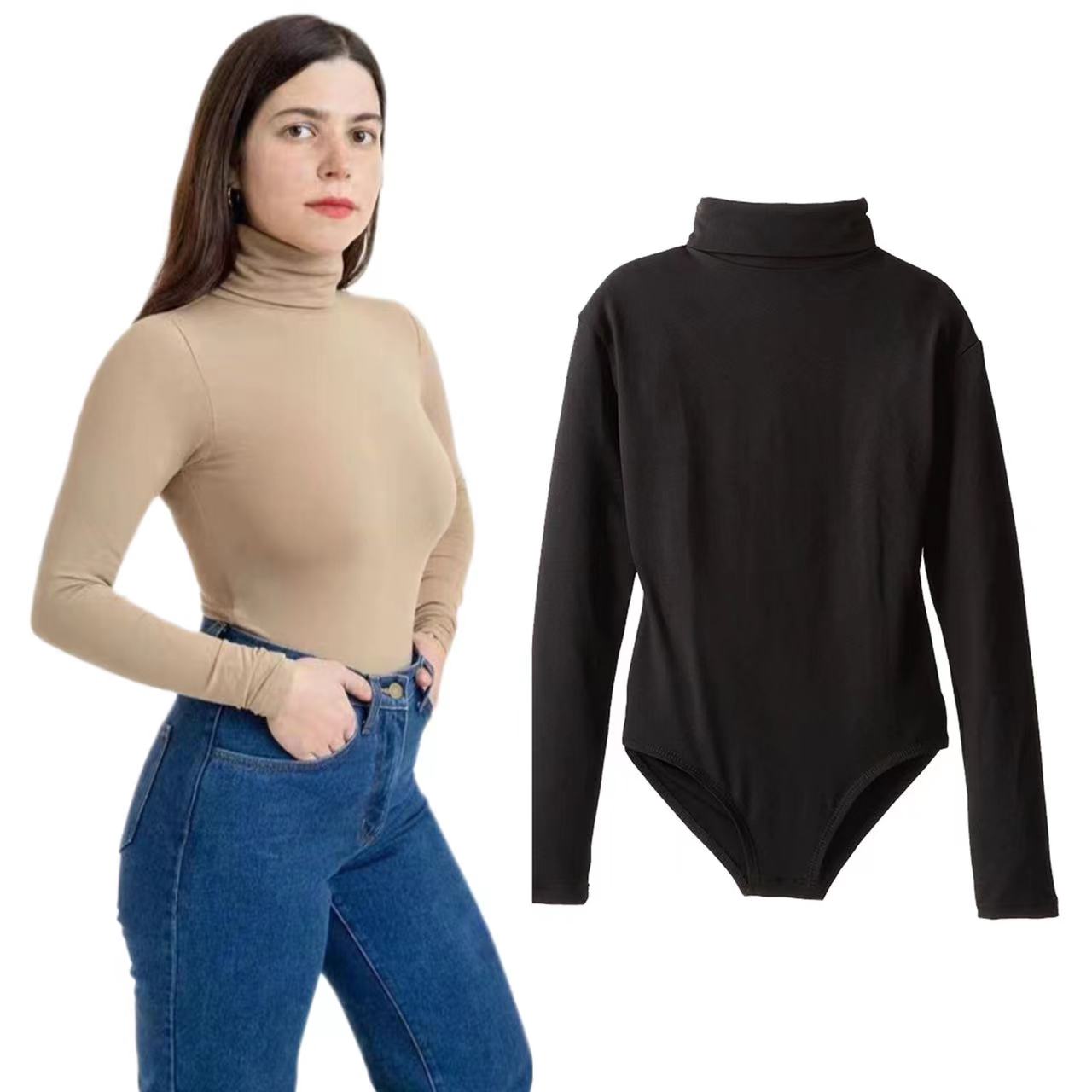 长袖欧美连体开裆棉女大码