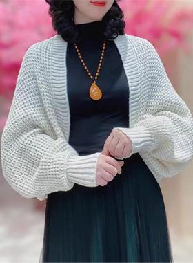 2025新款针织披肩女外搭春秋季保暖时尚百搭洋气宽松长袖气质开衫