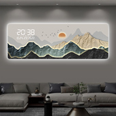 高宅万年历装 饰画电子钟表挂钟客厅LED夜光沙发背景墙房间挂墙钟