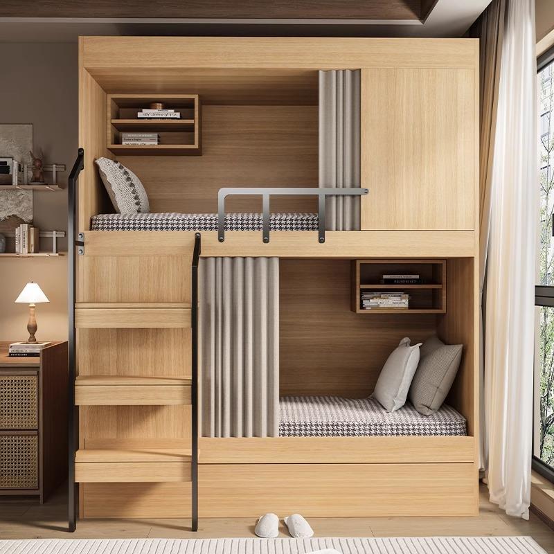 青旅民宿太空舱公寓床学生宿舍上下铺实木床电竞酒店双层床上下床