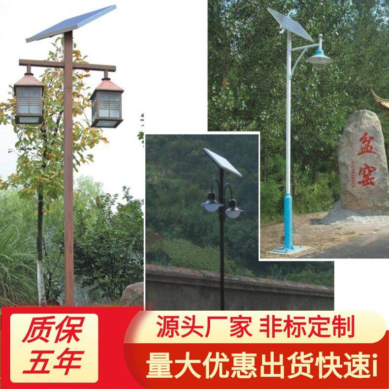 4米园林花园双头一体化led太阳能庭院灯公园别墅景观亮化高亮路灯