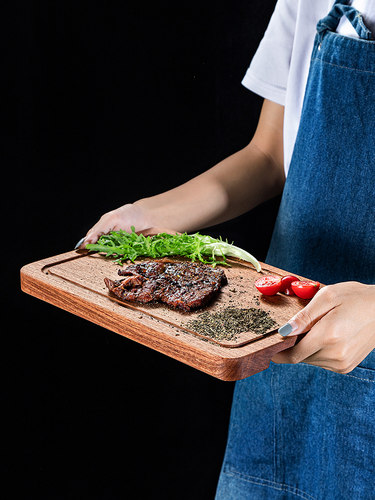 实木牛排餐盘木板长方形牛扒西餐牛肉板木质炸鸡薯条面包披萨托盘
