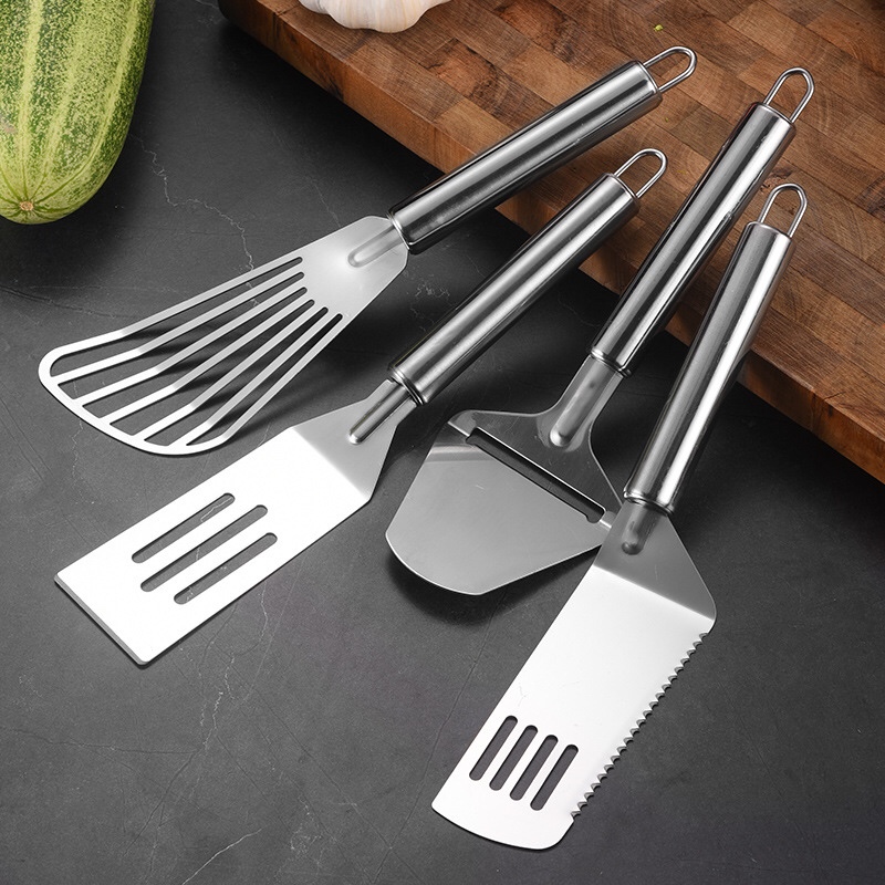不锈钢铁板料理铲煎鱼铲子煎铲烹饪工具煎饼炒冰酸奶铲牛排铲漏铲