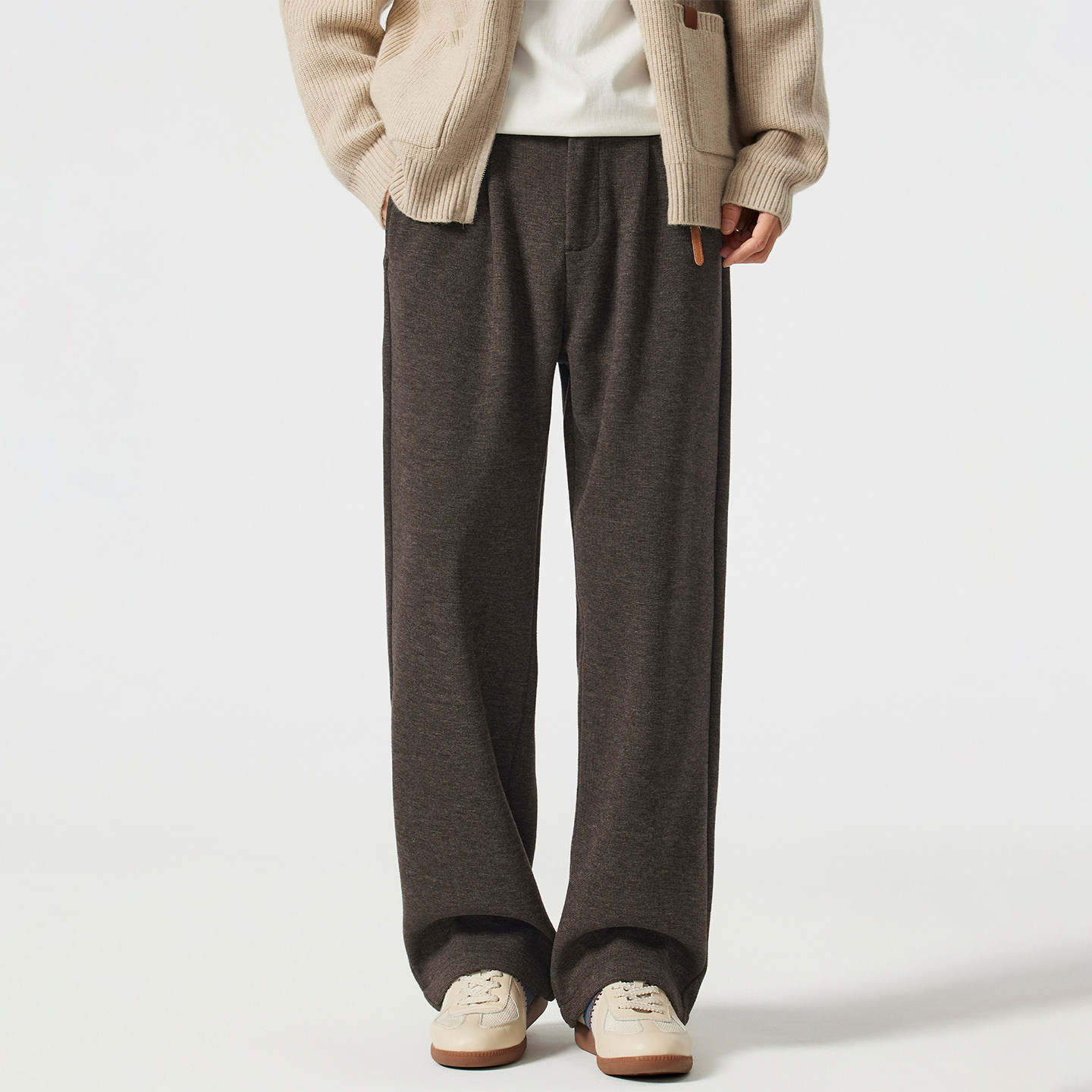 Kuvine羊毛西裤男款加绒加厚秋冬季慵懒风直筒宽松cleanfit休闲裤,男装,休闲裤,淘宝优惠券,粉丝福利购,淘宝优惠卷