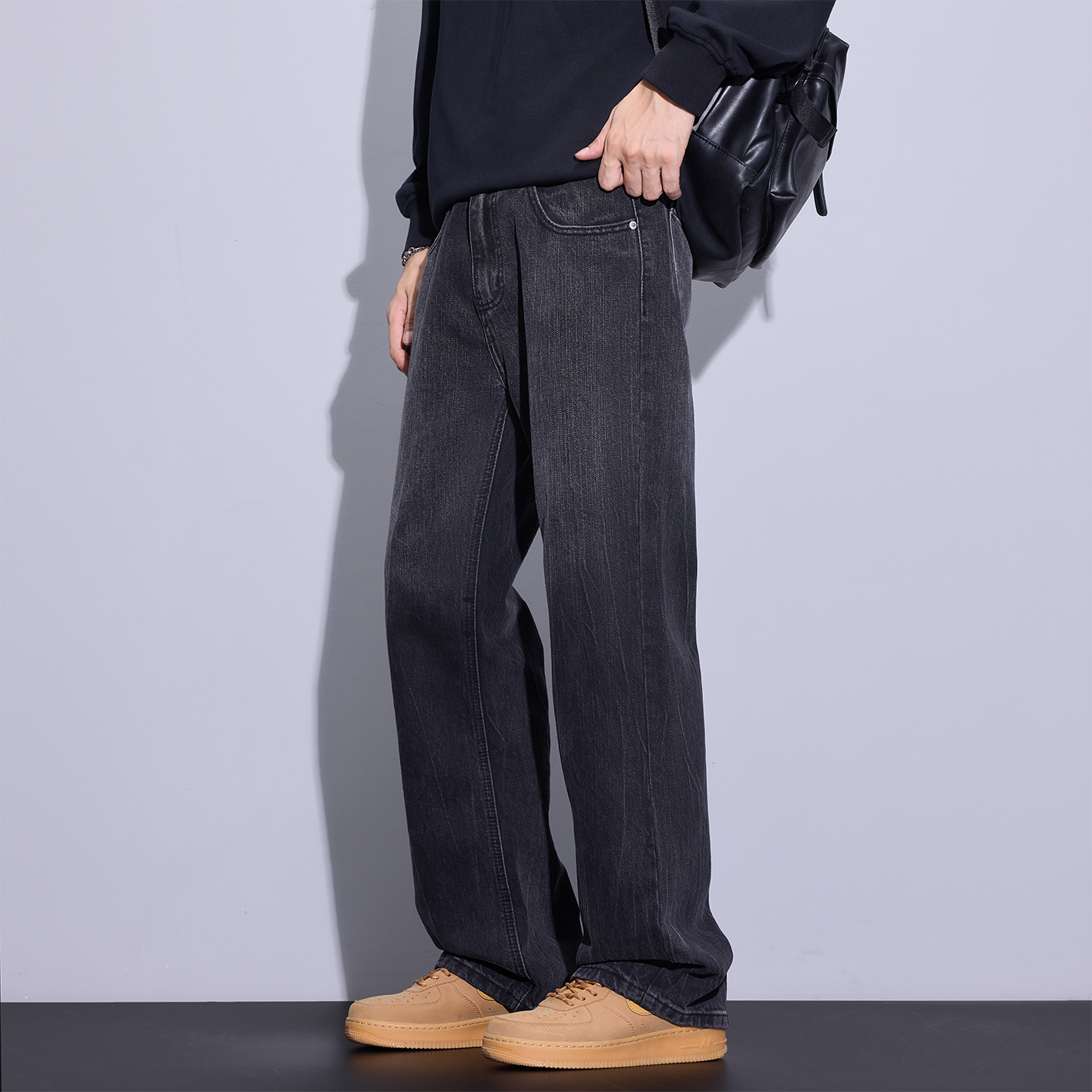 Kuvine秋季微喇牛仔裤男