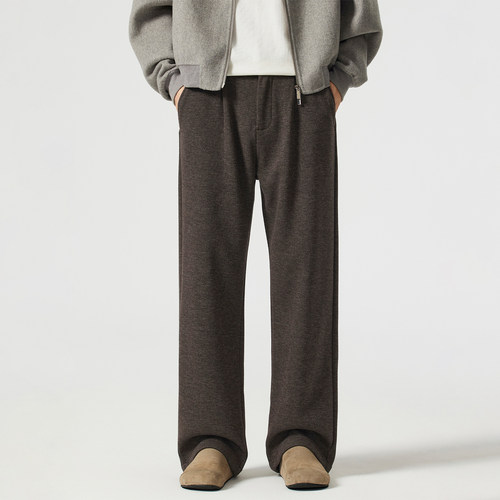 Kuvine慵懒松弛感羊毛加绒西裤男