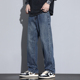 高街复古宽松直筒长裤 Kuvine春秋款 子 春季 美式 水洗阔腿牛仔裤 男款