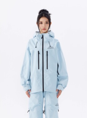 SNOWSHARK  3LPro单壳全压胶滑雪外套防水防寒美式外套冬季小众