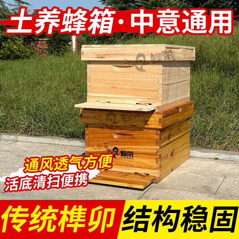 蜂荣十框活底蜂箱活动底板杉木烘干煮蜡材质蜜蜂中蜂养蜂工具批发