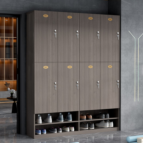 理发店更衣柜健身房瑜伽馆美容院储物存包柜员工柜美发店木质带锁