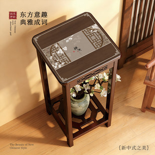 新中式花鸟花架垫子免洗置物架防尘盖布四角桌垫花盆架底座防滑垫