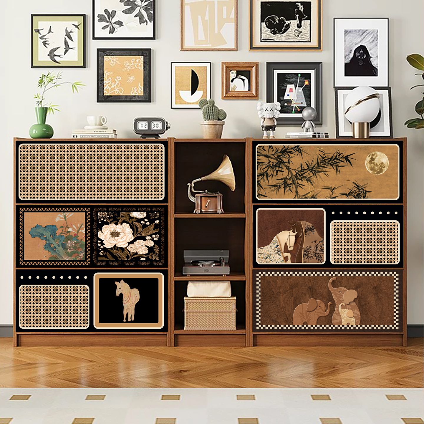 中古风柜子帘免费定制图案与尺寸