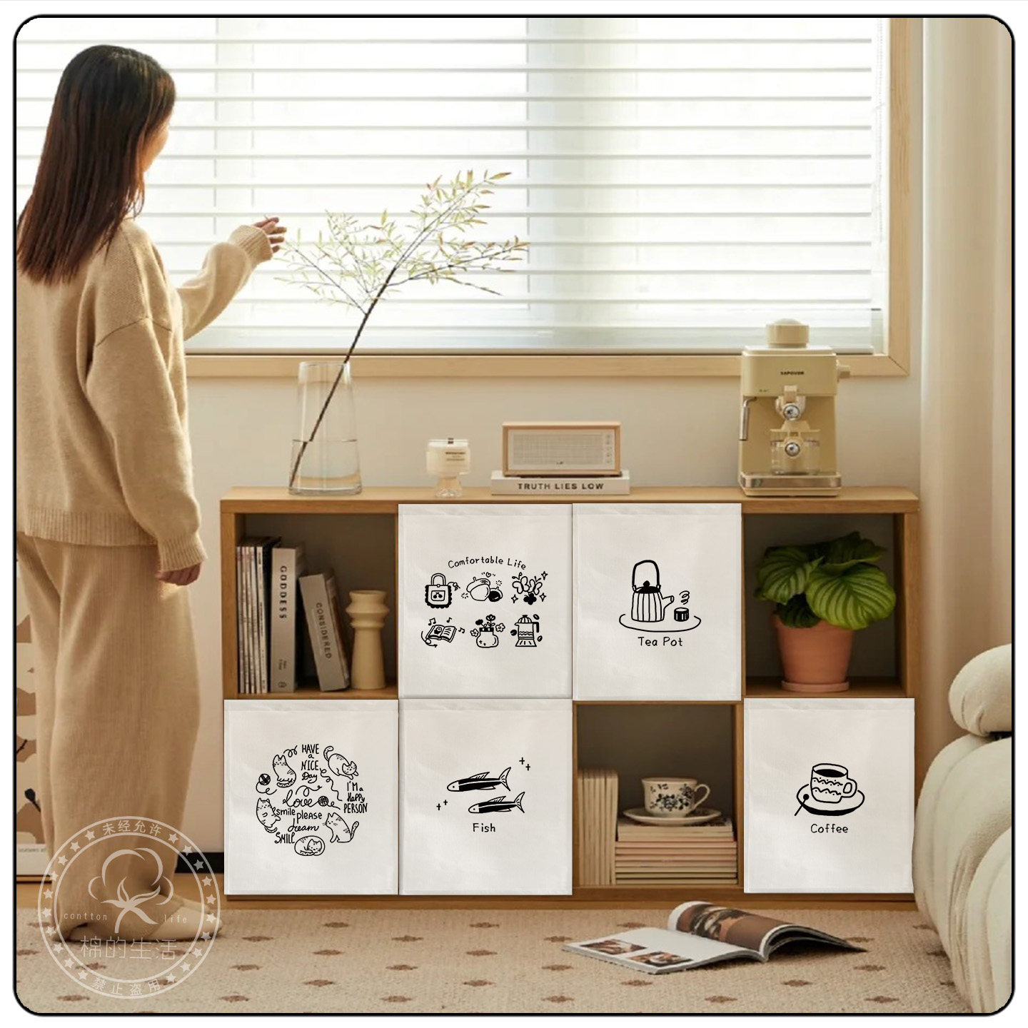 专属于您的格子柜子帘，免费定制