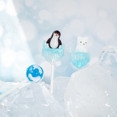 【新品】CANDY KEY纯手工家园系列棒棒糖北极熊企鹅地球果味糖果