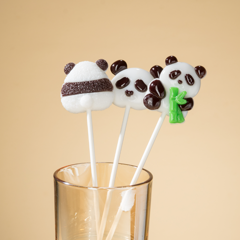 CANDY KEY手工原创熊猫造型棒棒糖儿童熊有成竹考试季创意礼物