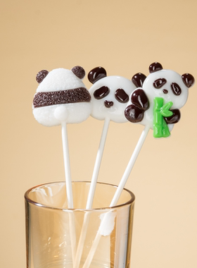 CANDY KEY手工原创熊猫造型棒棒糖儿童熊有成竹考试季创意礼物