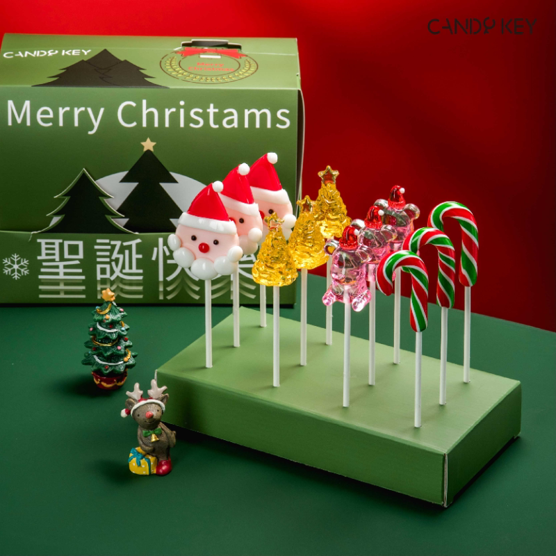 CANDY KEY圣诞节卡通可爱棒棒糖圣诞老人创意糖果儿童礼物