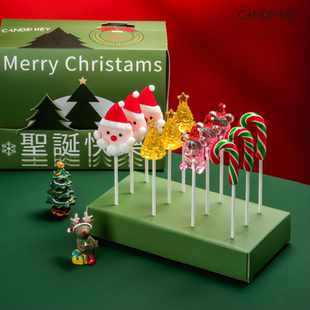 CANDY KEY圣诞节卡通可爱棒棒糖圣诞老人创意糖果儿童礼物