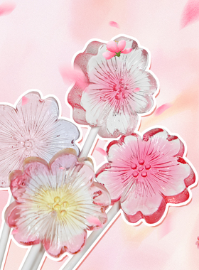 CANDY KEY纯手工水晶樱花造型棒棒糖儿童春日樱花季零食1支