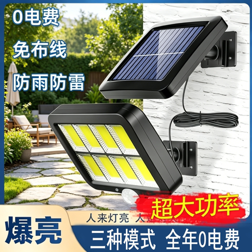 太阳能户外灯家用庭院灯分体式LED户外室内防水感应照明壁灯路灯