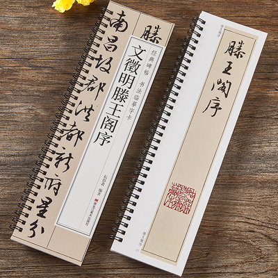文徵明滕王阁序近距离临摹字卡原大版行书毛笔书法字帖文征明行书行草字帖初学者经典碑帖临摹字卡简体旁注文征明成人学生临摹范本