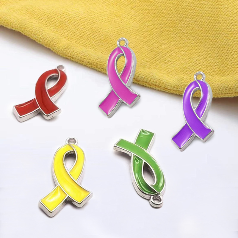 跨境蝴蝶结丝带热销饰品配件 diy手链项链配饰材料合金滴油小