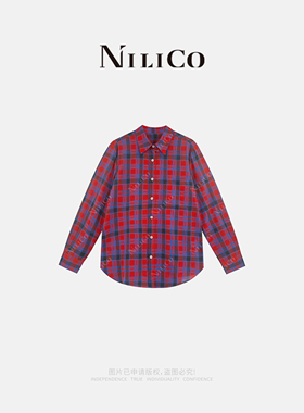 NILICO陈媚【复古苏格兰】经典高定色织对格色织百搭宽松休闲衬衫