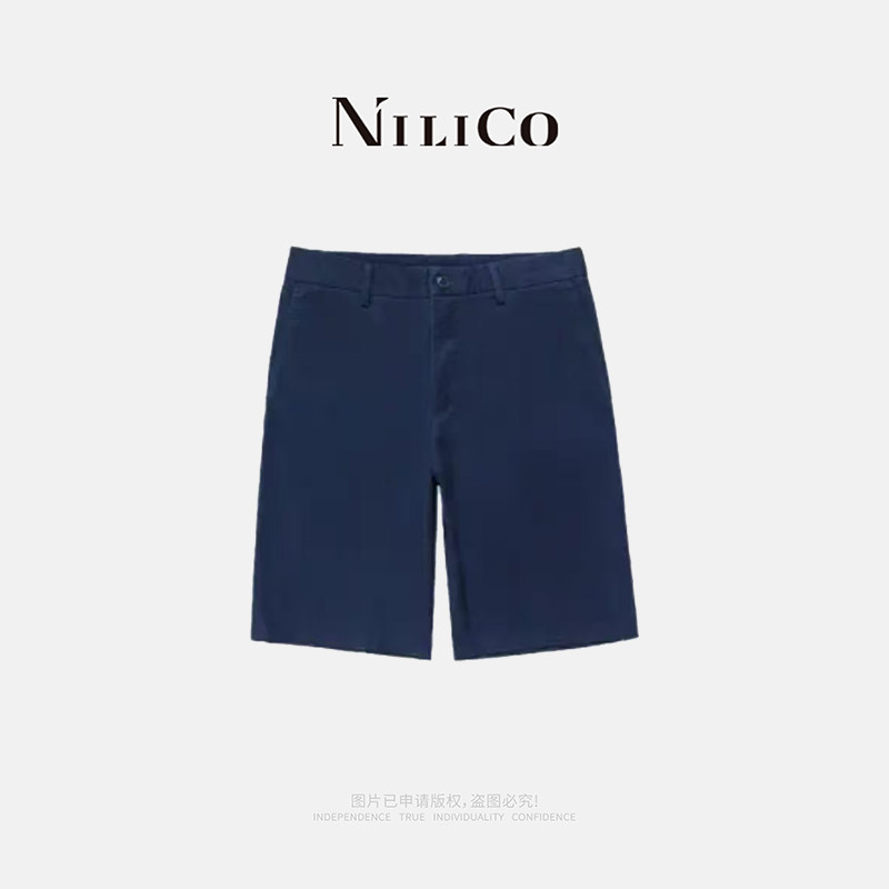 NILICO【炫酷蓝风】休闲舒适百搭五分裤
