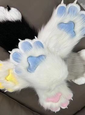 kig系furry儿童成人兽装全套兽A爪手套毛绒绒cosplay女小猫娘福瑞