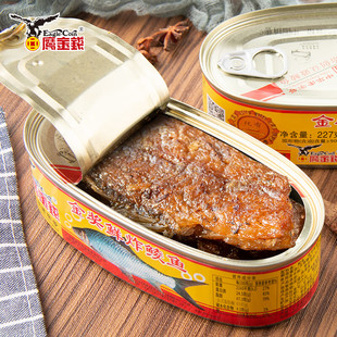 鷹金錢鮮炸鯪魚罐頭227克中華老字號即食下飯菜即食罐頭熟食速食
