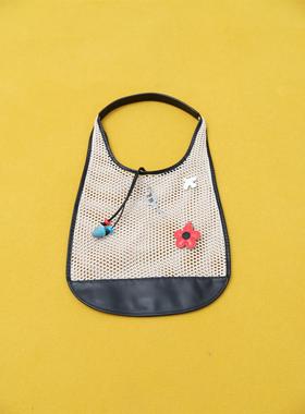 RedRef 度假风编织花朵撞色包