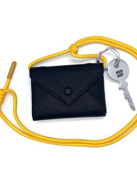 RedRef 运运动绳结撞色牛皮钥匙信封卡包