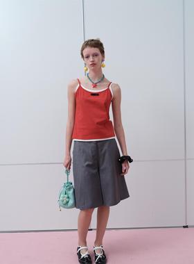 RedRef 撞色假两件拼接四色吊带打底背心女新款