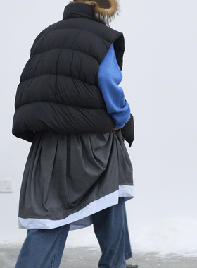 RedRef 红绳泡泡时髦羽绒马甲背心无袖外套女